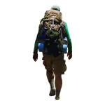 Backpacker with Green Sleeves