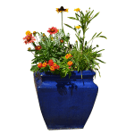 Blue Squarish Vase