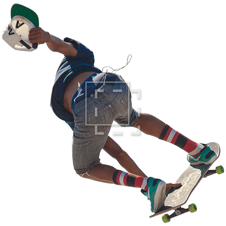 Skateboarder Flying